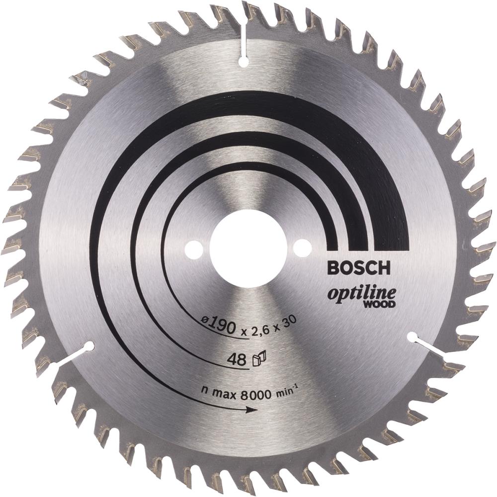 HM-Kreissägeblatt 190x2,6/1,6x30 48Z WZ BosVE à 1 Stück Optiline Wood BOSCH