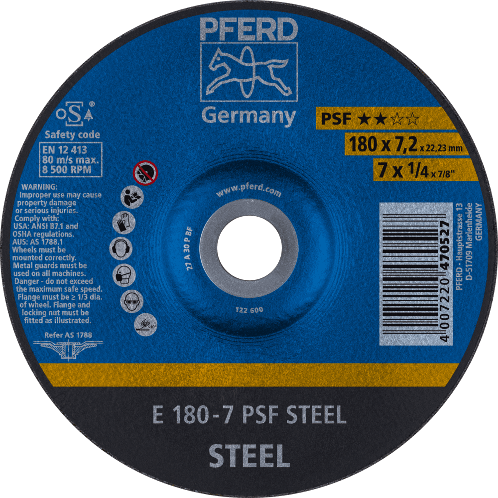 PFERD Schruppscheiben E 180-7 PSF STEEL