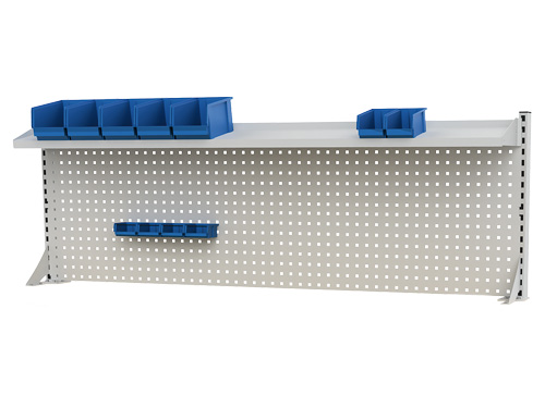 Multi-Wand-Aufbau Breite 2000, 1x Energiekanal, 2x Lochwand, 6x Fachboden