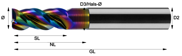 VHM-Fräser D=8 mm Aluspeed 3-45 HPC
