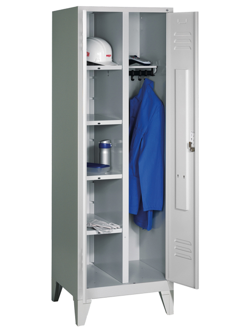 Wäsche-Garderobenschrank mit 150 mm hohe Füße, Abteilbreite in mm: 300