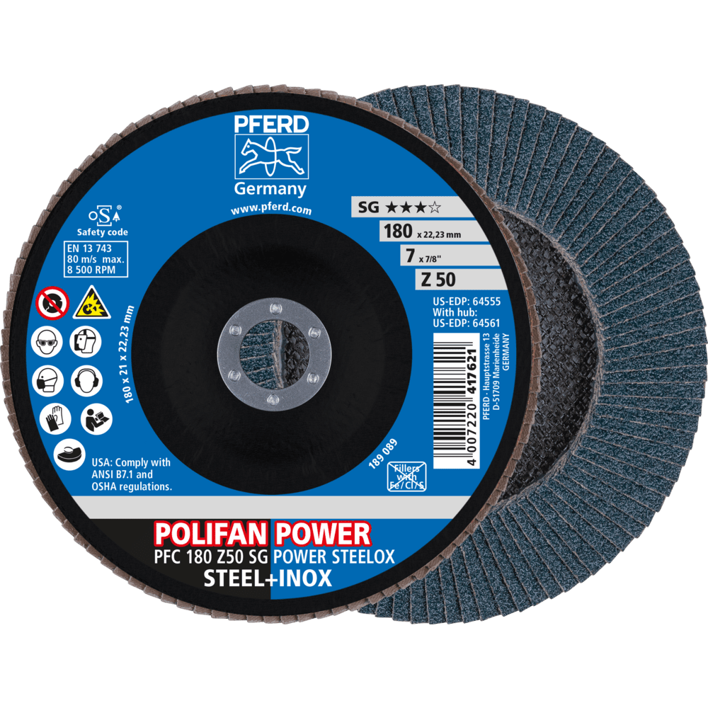 PFERD POLIFAN-Fächerscheiben PFC 180 Z50 SG POWER STEELOX