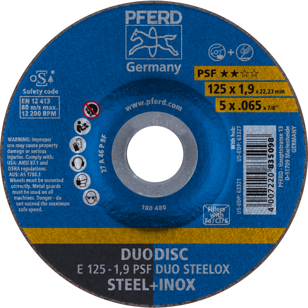 PFERD Trennscheiben E 125-1,9 PSF DUO STEELOX